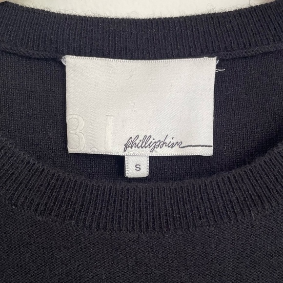 3.1 Phillip Lim Cutout Sweater quiet luxury color block crew neck office work - Picture 3 of 4